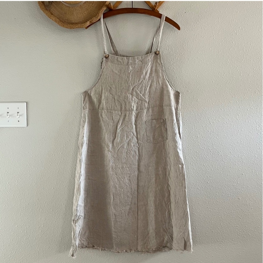 Vintage Shaver Lake Linen Pinafore Dress